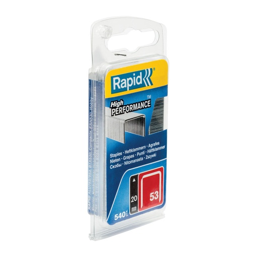 Capse Rapid 53 20, sarma subtire, galvanizate, decoratiuni, 540 blister 40109508