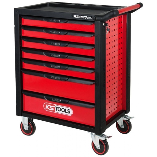 Cărucior de atelier KS TOOLS RACINGline cu 7 sertare și 215 unelte premium