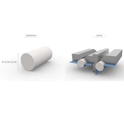 CBM 8063A(7) - Suport ceramic rotund sudura - 7X1000 mm