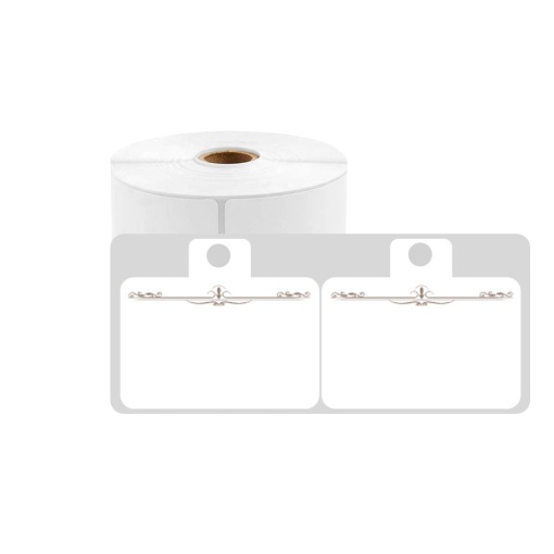Etichete haine fata dubla ureche perforata exterioara 50 x 19 mm plastic model aripi paun pentru AIMO Phomemo M110 M200 M220 250 etichete