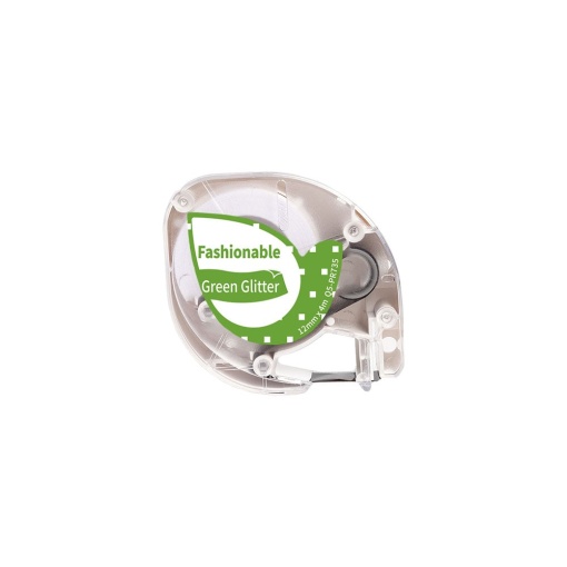 Etichete sclipici Dymo Letratag alb verde compatibile 12mm x 4m AIMO S0721640 91204