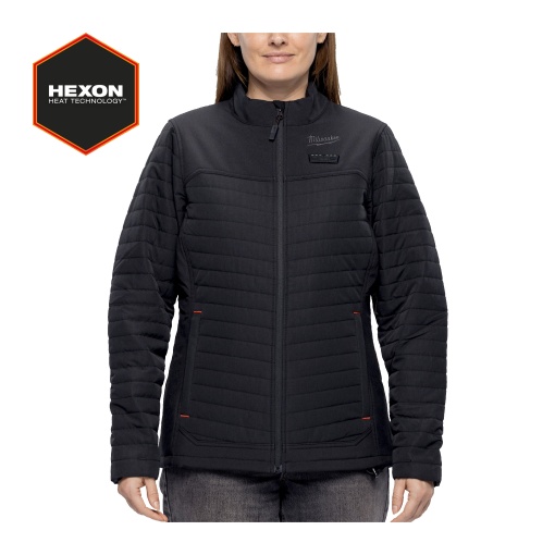 Jacheta Milwaukee Puffer incalzita HEXON dama, neagra, M12 HPJLBL3-0, marimea 2XL