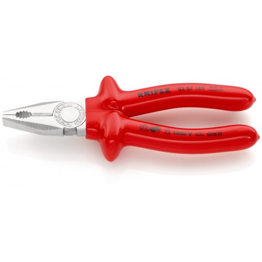 KNIPEX 03 07 180 Patent combinat izolat prin imersie, testat de VDE cromat 180 mm