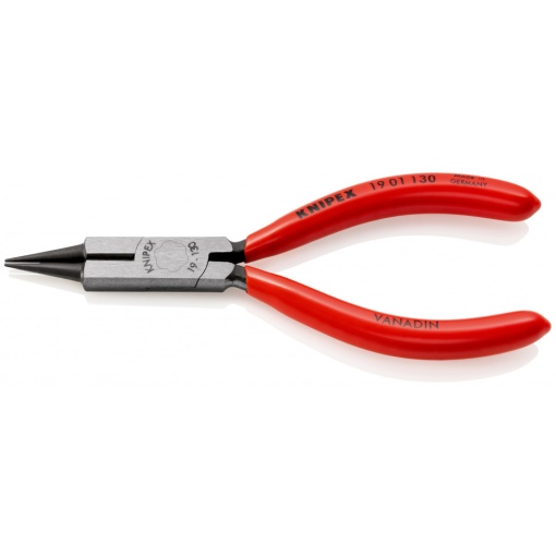 KNIPEX 19 01 130 Clește rotund cu tăiș (patent de îndoit pentru bijutieri) acoperite cu plastic vopsit negru 130 mm