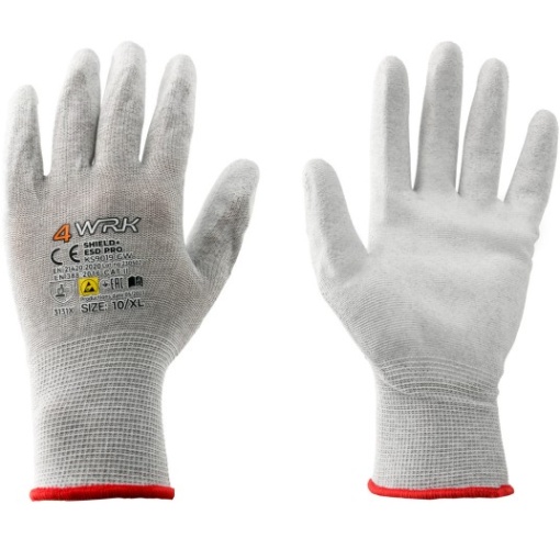 Manusi de lucru 4WRK SHIELD+ESD PRO GW, nailon/fibre de carbon/poliuretan XL