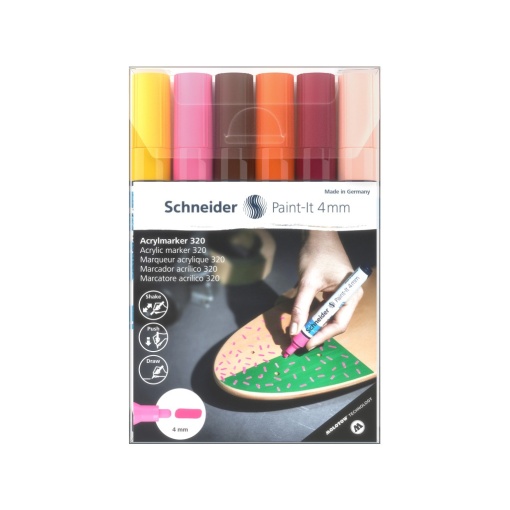 Marker cu vopsea acrilică Paint-It 320 4 mm Schneider 6 buc/set3