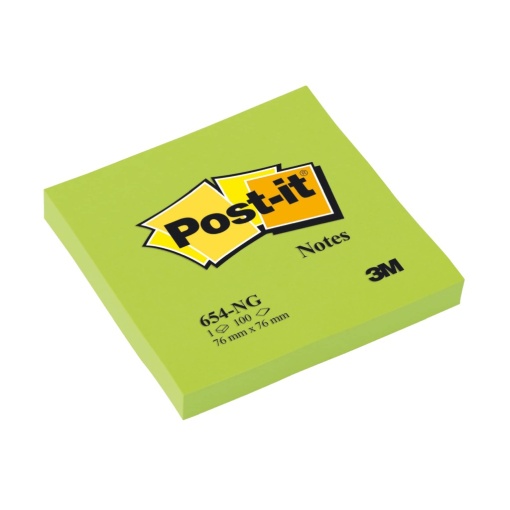 Notes adeziv 76 x 76 mm 100 file neon Post-it, 100% PEFC SGSCH-PEFC-COC-110078