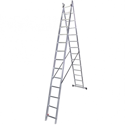 Scara dubla aluminiu BISONTE STR214 2 x 14 trepte inaltime maxima 6,8 m
