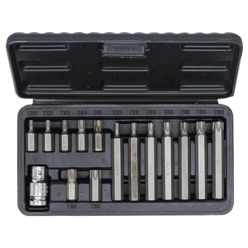 Set 15 varfuri Torx + adaptor 1/2" T20-T55