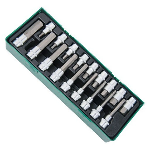 Set 18 piese imbus pe tavita Jonnesway 1/2" H5-H19, lungi si scurte 55-100 mm