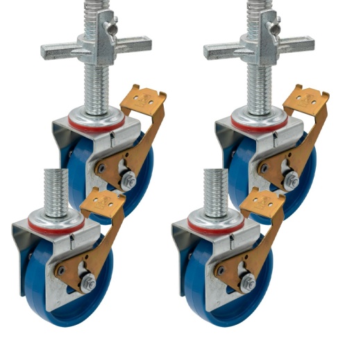 Set 4 roti Krause pivotante cu blocare, inaltime reglabila, diametru 150 mm