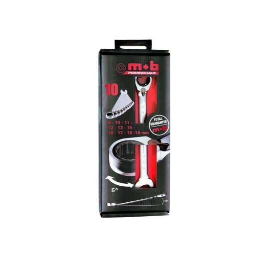 Set 6 chei combinate cu clichet reversibil MOB 8-19 mm, in DISPLAYBOX