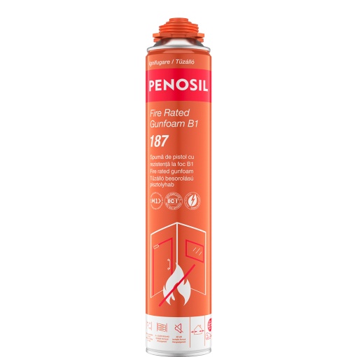 Spumă PU cu protecţie la foc PENOSIL Fire Rated Gunfoam B1 187, 750 ml