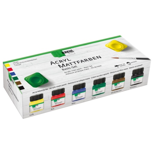 Vopsea acrilică mată Kreul Basic 20 ml 6/set