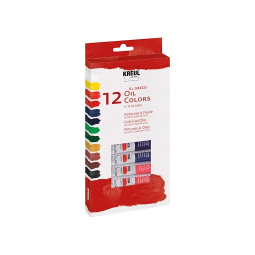 Vopsea pe bază de ulei Kreul El Greco 12 ml x 12 culori/set