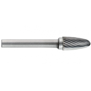 1031821 Freza din carbura de tungsten forma F - arcuita cu cap rotunjit, tais simplu, tip C, DIM 8, Coada 6