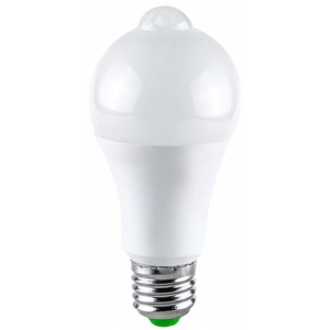 Bec LED cu senzor de miscare 9W=75W 750Lm 6400K lumina rece model A60