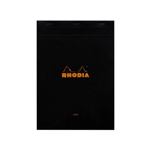 Blocnotes A4, capsat, 80 file, N°18, Rhodia black