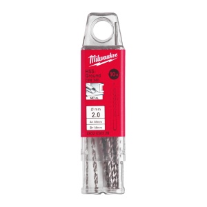 Burghie lungi MILWAUKEE HSS Ground pentru metal - DIN 340 Ø 2x56x85 mm - set 10 buc - Img 2