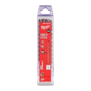 Burghie RED COBALT pentru metal - DIN 338 Milwaukee Ø 5x52x86 mm - set 10 buc - Img 2