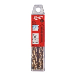 Burghie RED COBALT pentru metal - DIN 338 Milwaukee Ø 8.5x75x117 mm - set 5 buc - Img 2