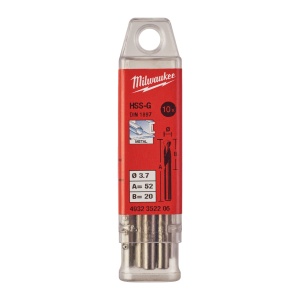 Burghie scurte MILWAUKEE HSS Ground pentru metal - DIN 1897 Ø 3.7x20x52 mm - set 10 buc - Img 2