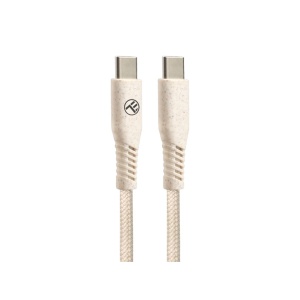 Cablu Tellur Green Type-C to Type-C, 3A, PD60W, 1m, nailon, crem - Img 2