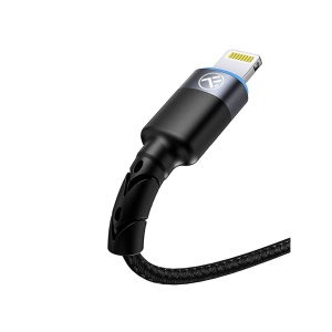 Cablu Tellur Lightning cu LED, 3A nailon, 1.2m, negru - Img 3