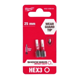 Cap surubelnita Hexagon (HEX) Milwaukee SHOCKWAVE (Tip: Hex 3 mm) - set 2 buc - Img 2