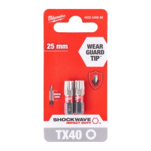 Cap surubelnita Torx (TX) Milwaukee SHOCKWAVE (Lungime totală (mm): 25, Tip: TX 40) 2 buc - Img 2