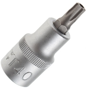 Capat cheie tubulara 1/2" cu varf Torx cu gaura TT40, lungime 100 mm - Img 1