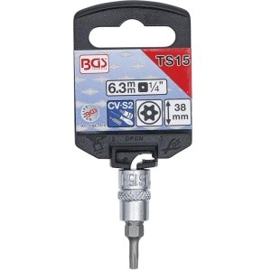 Capat cheie tubulara BGS 1/4" cu varf TorxPlus cu gaura 5 colturi, TS15 - Img 2