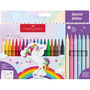 Carioca unicorni Faber-Castell 18 + 6 culori /set - Img 1