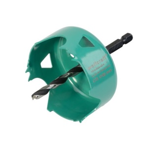 Carota de taiere din otel carbon Wolfcraft 5968000, diametru 68 mm prindere hexagonala 1/4" (6.35 mm) adancime taiere 30 mm - Img 1