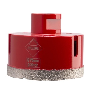 Carota diamantata pt. portelan, placi ceramice DryGres 75mm - RUBI-5992 - Img 1