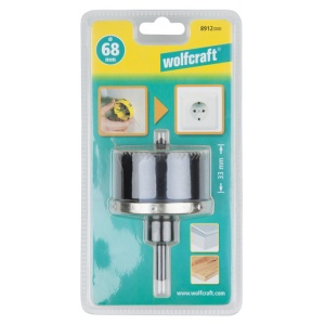 Carota standard Wolfcraft pentru doze si prize, 8912000, 68X33, tija cilindrica cu diametrul de 6 mm - Img 2