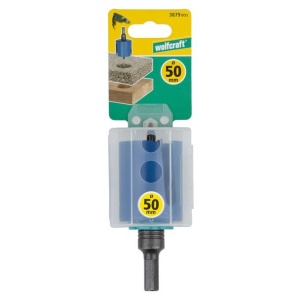 Carota universala completa Wolfcraft 3879000, diametru 50 mm cu burghiu de centrare HM cu diametrul de 8 mm si tija hexagonala - Img 2