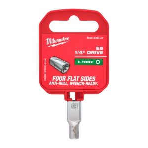 Cheie tubulara cu patrat 1/4" cu bit profil extern Milwaukee Torx E-TX E5 - Img 2