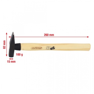 Ciocan pentru lacatus cu coada din lemn de Hickory, KS TOOLS, 100 g - Img 2