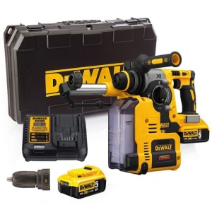 Ciocan rotopercutor Dewalt DCH275P2, SDS Plus, 2.1 J, cu 2 acumulatori XR Li-Ion 18V/5.0Ah, doua mandrine interschimbabile, sistem de extragere a prafului - Img 4