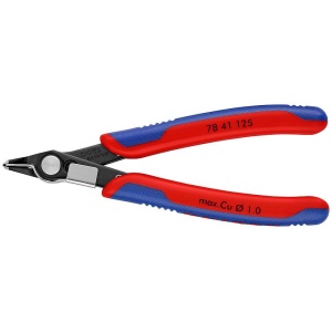 Cleste electronica, tais fara fateta, cu clema, cap ingust, KNIPEX, 125 mm - Img 1
