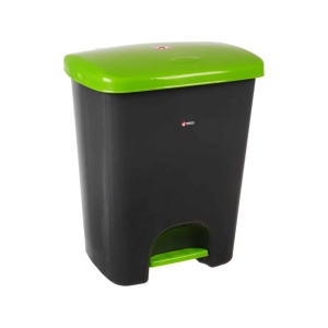 Coș de gunoi reciclare selectivă cu pedală 15 L corp gri capac color - Img 3