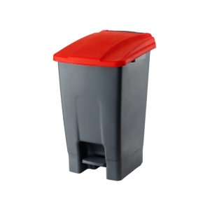 Coș de gunoi reciclare selectivă cu pedală 70 L corp gri capac color