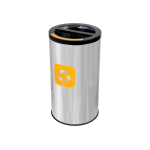 Coș inox colectare selectivă 2 compartimente 2 x 35 L