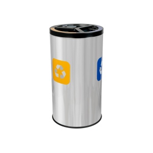 Coș inox colectare selectivă 3 compartimente 3 x 25 L - Img 2
