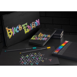 Creioane colorate triunghiulare black edition cutie metal Faber-Castell 12 culori/set - Img 4