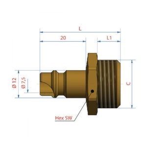 Cupla rapida standard tata Ludecke ES_18_NA, DN 7.2, filet exterior G 1/8" - Img 2