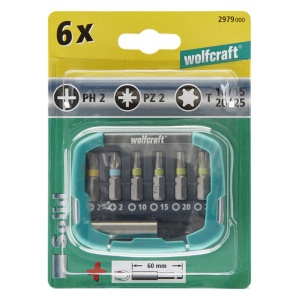 Cutie 7 piese cu biti Wolfcraft Hex 1/4" - Img 6