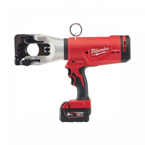 Cutter hidraulic pentru cablu cu acumulator Milwaukee M18 HCC45-522C, taie cablu ACSR și ACSS de până la ∅ 44 mm, livrat cu acumulatori, valiza