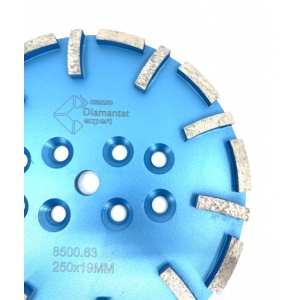 Disc cu segmenti diamantati pt. slefuire pardoseli - segment fin - Albastru - 250 mm - prindere 19mm - DXDY.8500.250.63 - Img 2